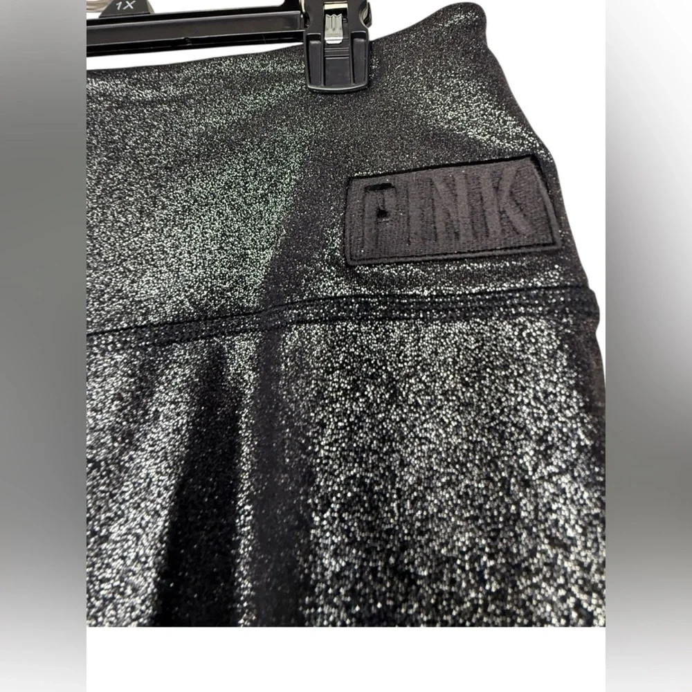 Pink Victoria's Secret‎ Ultimate Black Sparkle High Waisted Athletic Leggings
